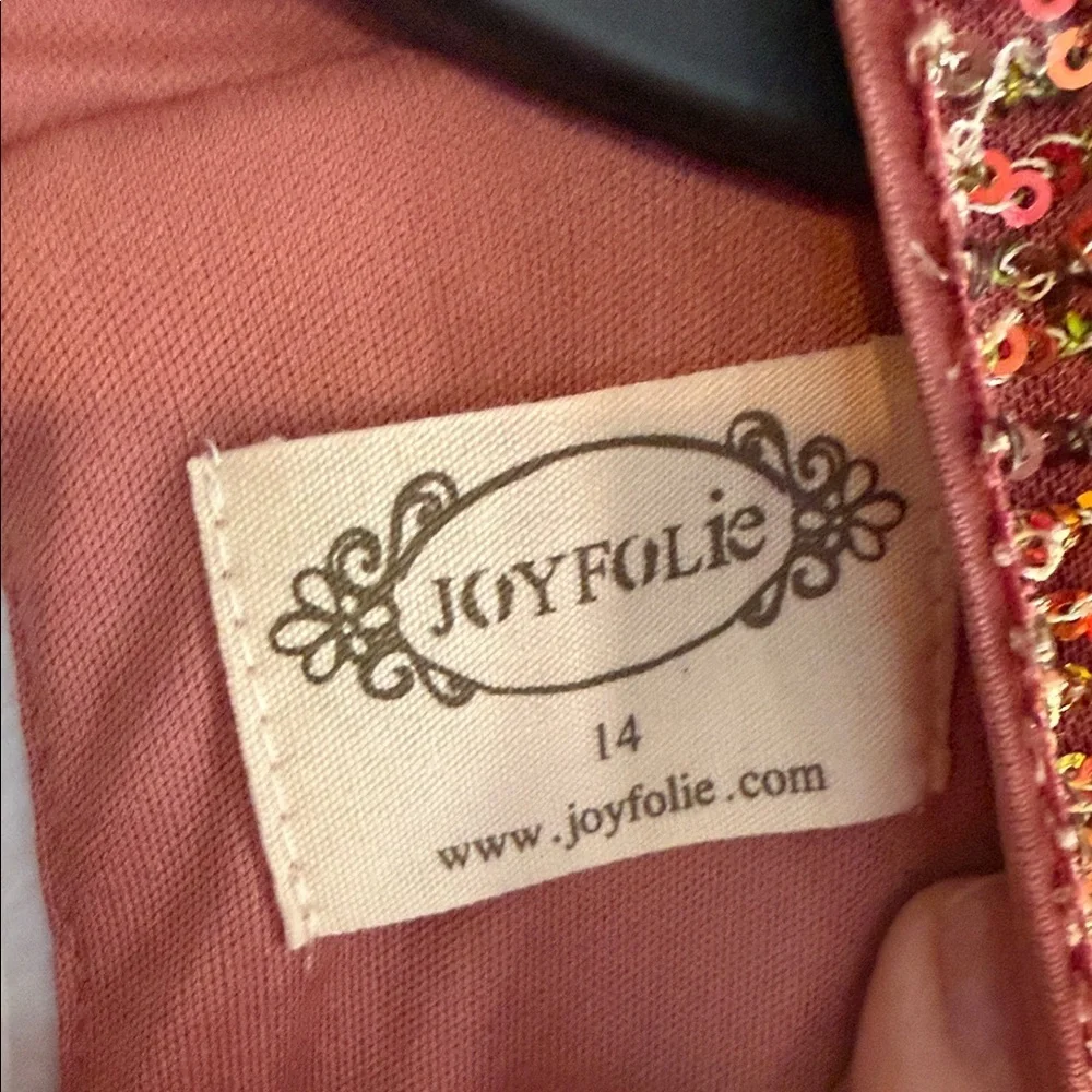 Girl’s Elegant Sequin Dress in Shimmering Mauve/Orange